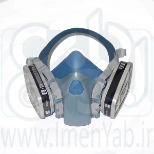 ماسك شیمیایی نيم صورت دو فيلتر سیلیکونی 3M 7502 