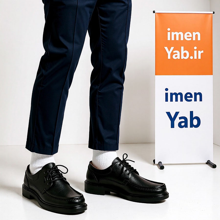 کفش مردانه چرمی مشکی مدل سانترال