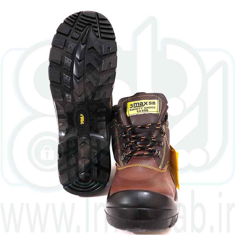 کفش ایمنی مهندسی چرمی قهوه ای 3Max