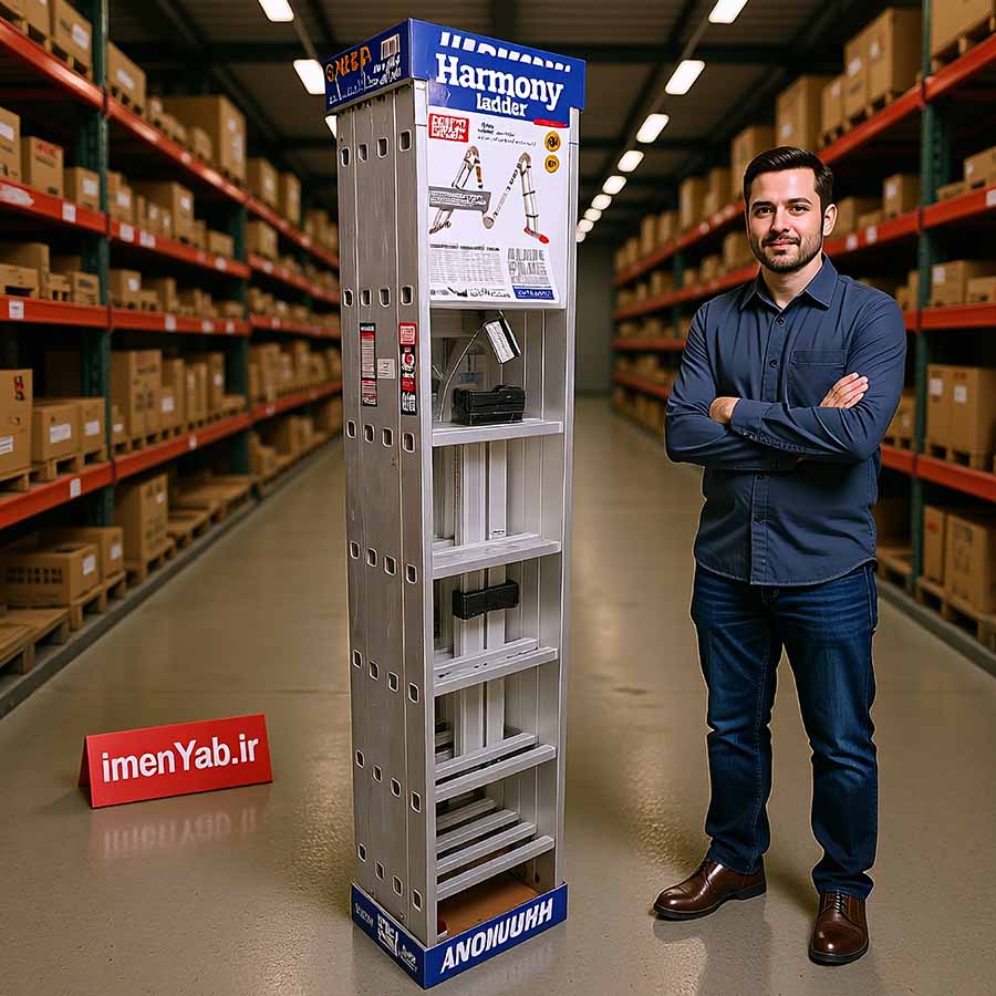 نردبان تاشو 4 متری چهار تکه هارمونی