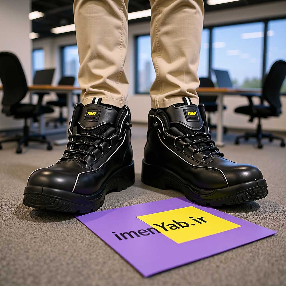 کفش ایمنی مهندسی چرمی مشکی 3Max