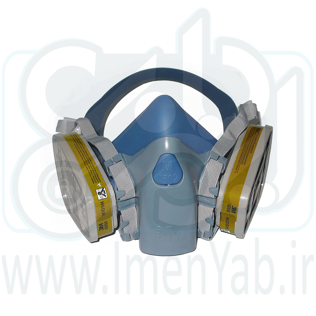 ماسك شیمیایی نيم صورت دو فيلتر سیلیکونی 3M 7502 