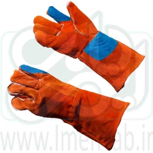 دستکش جوشکاری سیم دوز کف دوبل طرح آمریکایی