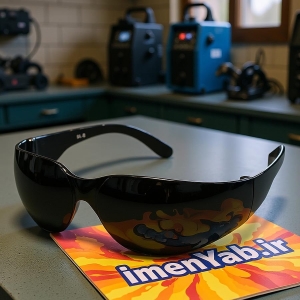 عینک جوشکاری لنز نور 9 دسته پهن SLB