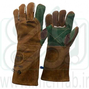 دستکش جوشکاری سیم دوز کف دوبل طرح آلمانی