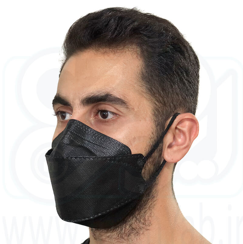 ماسک سه بعدی 5 لایه مشکی ( بسته 25 عددی )