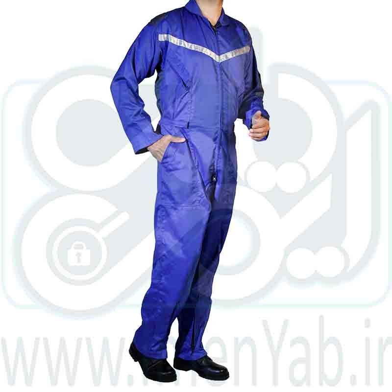 لباسکار یکسره پارچه فلامنت  آبی طوسی
