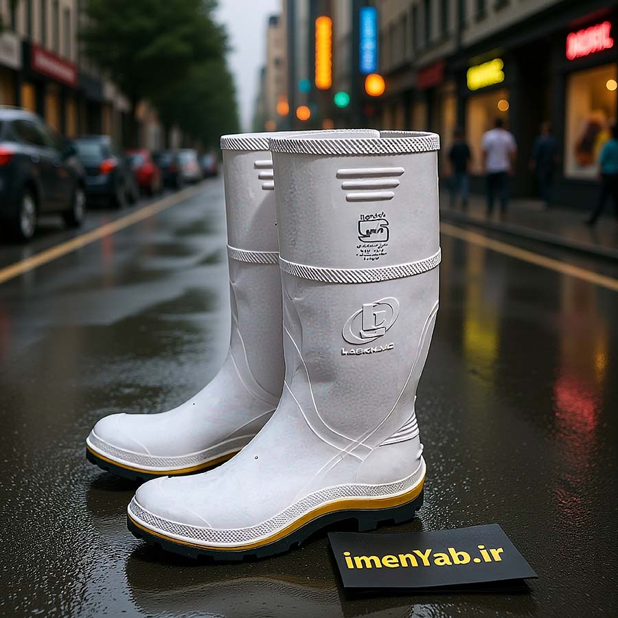 چکمه لاستیکی سفید لبخند